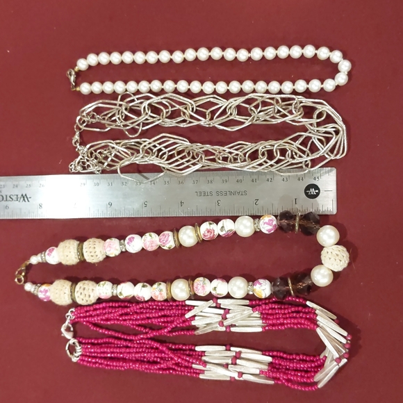 4 for $50 Mixed Lot of 4 Necklaces Fashion Jewelry Beaded Links Pearls - Picture 6 of 6